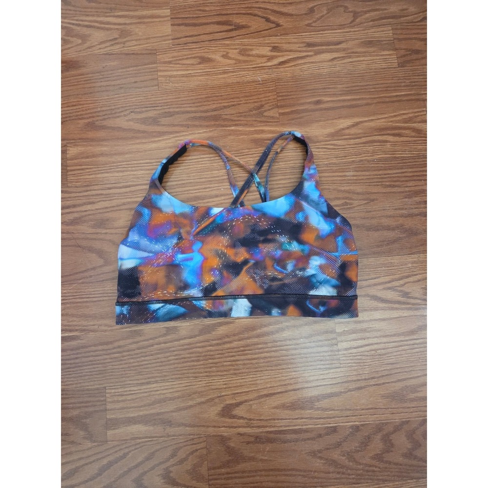 Lululemon Energy Bra High Support Multi Color Abstract Print Size 10 W2DFLS‎